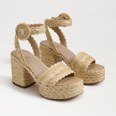 Shop Sam Edelman Iliana Ankle Strap Wedge Heels In Beige