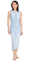 Dl1961 Esme Denim Sleeveless Midi Dress In Lt. Fountain (performance)