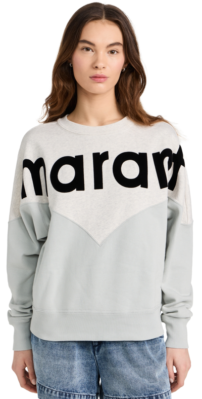 Isabel Marant Étoile Houston Colourblock Cotton Graphic Sweatshirt In Light Blue