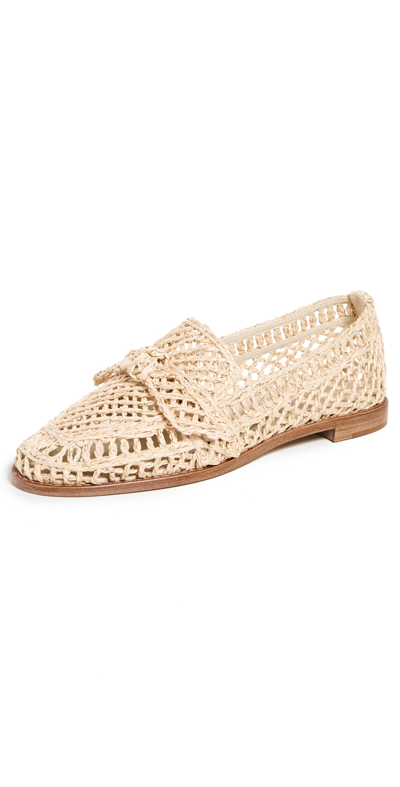 Alexandre Birman Raffia Penny Loafer In Natural