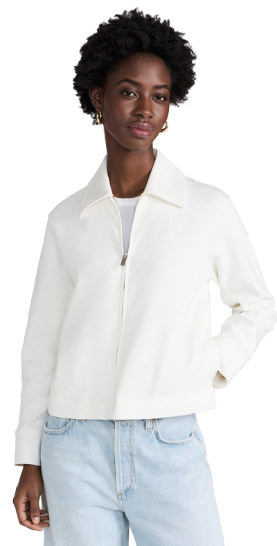 Vince Zip Up Collared Jacket Off White