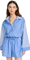 Faithfull The Brand Capaci Striped Cotton Romper In Baratti Stripe