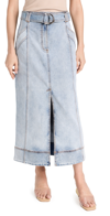 AJE EMBRACE DENIM MIDI SKIRT TWO TONE INDIGO