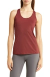 Zella Racerback Tank In Burgundy Port