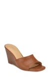 Nine West Niya3 Womens Laceless Man Made Wedge Sandals In New Luggage Pu