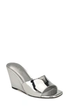 Nine West Wnniya Wedge Sandal In Silver Specchio