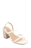 Journee Collection Olivina Jute Block Heel Slingback Sandal In Off White