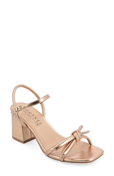 Journee Collection Meryl Block Heel Sandal In Champagne