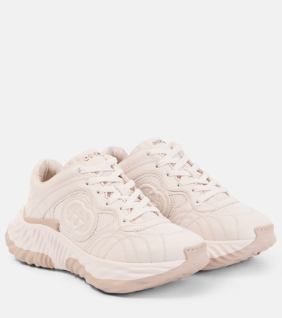Gucci Interlocking G Leather Sneakers In Pink