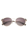 Ted Baker 53mm Round Sunglasses In Gold