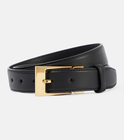 The Row Leather Belt In Black