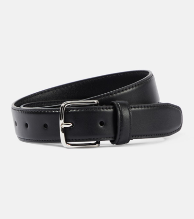 The Row Leather Belt In Black