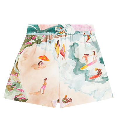 Scotch & Soda Kids' Printed Cotton-blend Shorts In Multicoloured