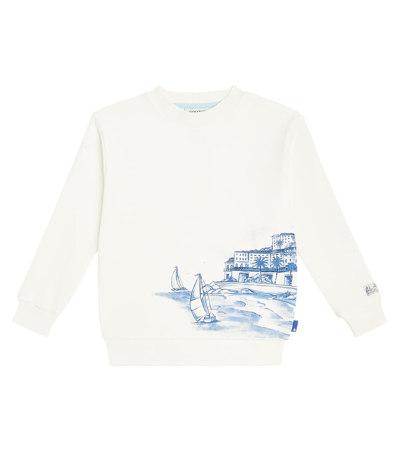 Scotch & Soda Kids' Printed Cotton Jersey Sweatshirt In White