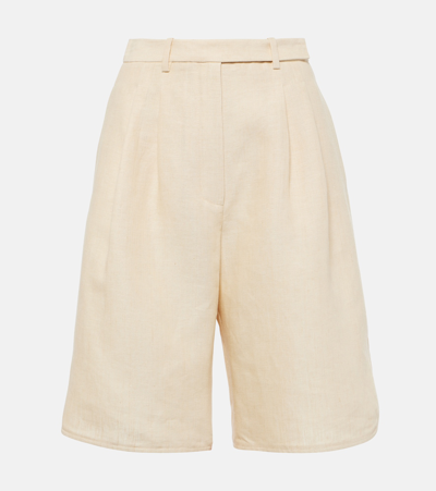 Loro Piana Linen Bermuda Shorts In Japanese Mirin