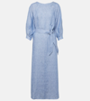 LORO PIANA MINA LINEN MIDI DRESS