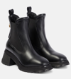 Moncler Gigi Leather Chelsea Ankle Boots In Black