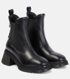 Moncler Gigi Embellished Leather Chelsea Boots In Black