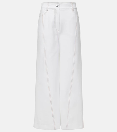 Max Mara Leisure Cotton-blend Jersey Culottes In White