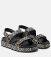 Tory Burch 35mm T Mono Kira Sport Jacquard Sandals In Blue