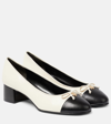 TORY BURCH CAP-TOE LEATHER PUMPS