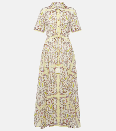 TORY BURCH PRINTED COTTON VOILE MIDI DRESS