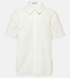 Self-portrait Womens White Short-sleeved Broderie-anglaise Cotton Shirt In White