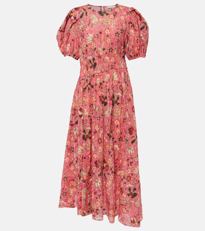 Ulla Johnson Eden Cotton-blend Midi Dress In Multicoloured