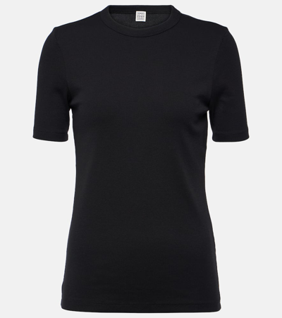 Totême Wool-blend Jersey T-shirt In Black
