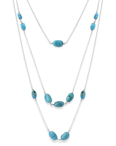 Samuel B. Silver Sleeping Beauty Layered Necklace In Blue