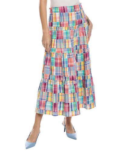 Sara Campbell Patchwork Tiered Maxi Skirt In Multi