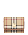 BURBERRY BURBERRY CHECK & LEATHER SMALL FOLDING WALLET