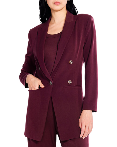 Nic + Zoe The Avenue Double Breasted Blazer In Redwood