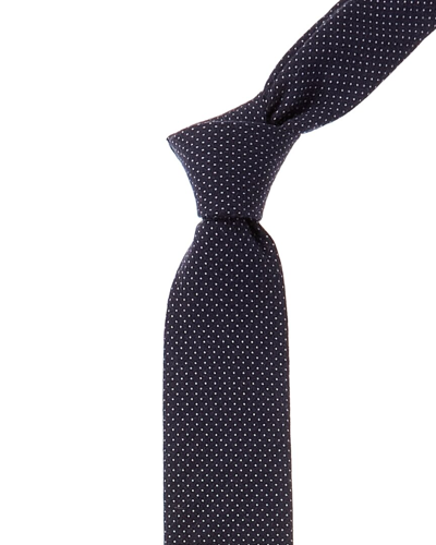 Hugo Boss Boss  Dark Blue Dots Wool-blend Tie