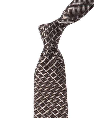 Hugo Boss Boss  Black Plain Check Silk Tie