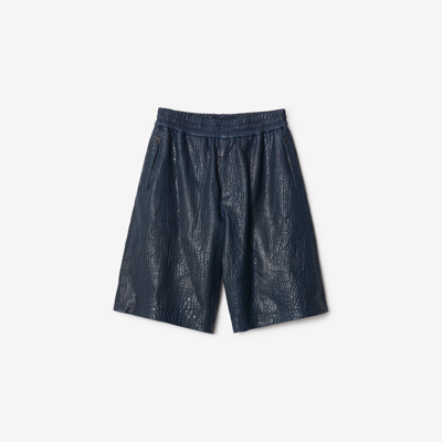 Burberry Leather Shorts In Black