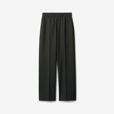 Burberry Striped Wool Trousers In Granite