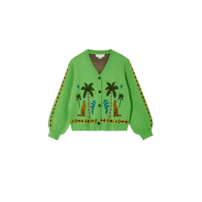 Never Fully Dressed Running Wild Knitted Cardigan Size: M, Col: Green