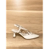 Pons Quintana Pointed Toe Woven Leather Slingback Heeled Shoes In Neutrals