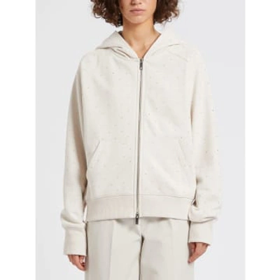 Marella Guana Diamante Hooded Sweatshirt Col: Wool White