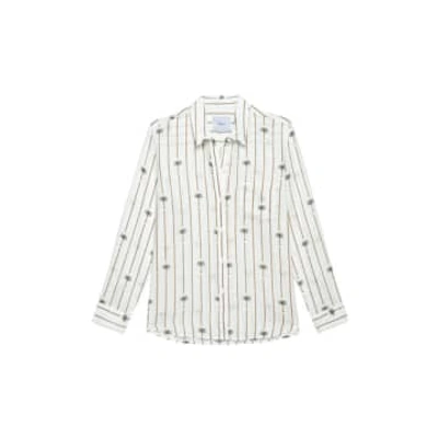 Rails Charli Stripe Palm Shirt In White