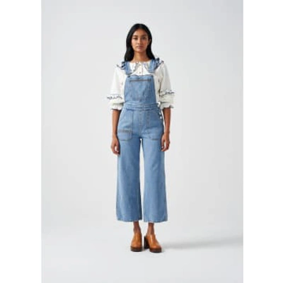 Seventy + Mochi Elodie Frill Overalls In Blue