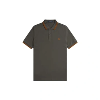 Fred Perry Fit Twin Tipped Polo Field Green / Nut Flake / Nut Flake