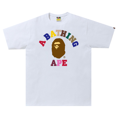 Pre-owned Bape Colors College Tee 'white'