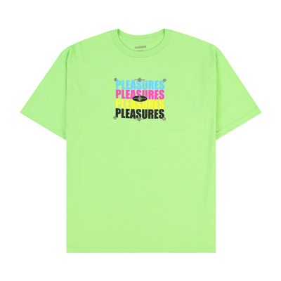 Pre-owned Pleasures Cmyk T-shirt 'lime' In Green