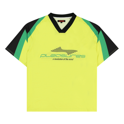 Pre-owned Pleasures Mind Soccer Jersey 'lime' In Green