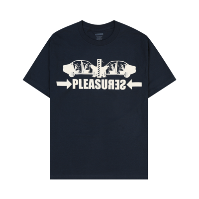 Pre-owned Pleasures Crash T-shirt 'navy' In Blue