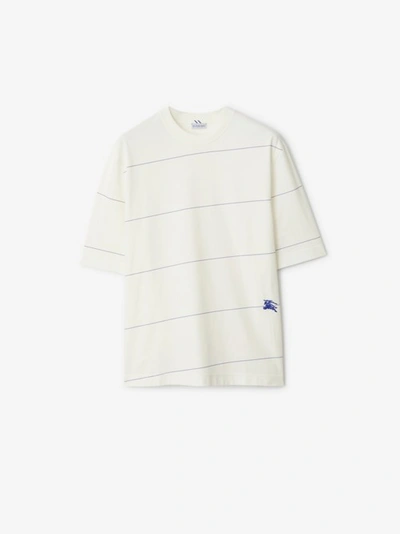 Burberry Striped Cotton T-shirt In White