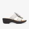 Clarks Merliah Raelyn Flower-detail Wedge Heel Platform Sandals In White
