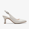 Clarks Women's Kataleyna Step Pointed-toe Slingback Pumps In White